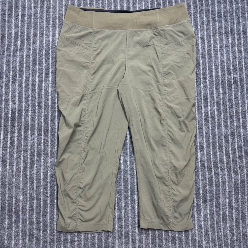 prAna Womens Halle Cropped Hiking Pants XL Green Stretch Utility Gorpcore